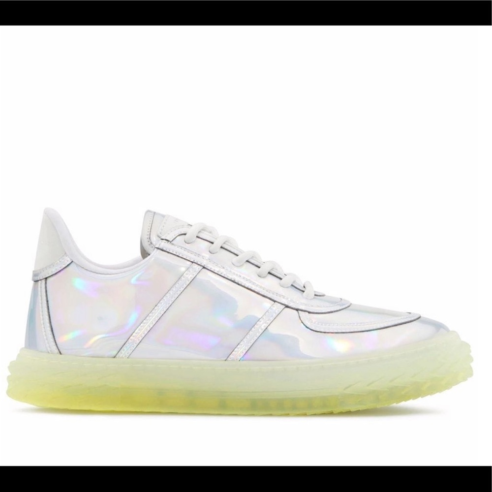 Giuseppe Zanotti Blabber Low-Top Iridescent Leather Sneakers SZ 41EU